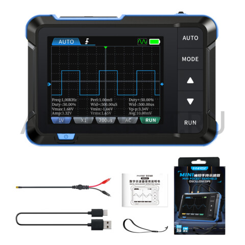 FNIRSI DSO-153 миниатюрный цифровой осциллограф 1MHz 5MS/s и генератор сигнала 10 кГц (Стандарт), фото 1