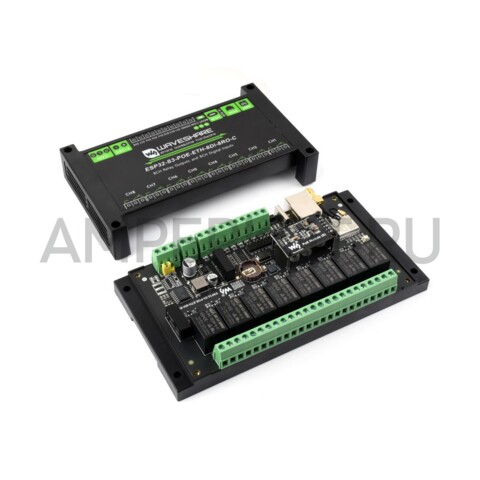 8-ми канальный модуль реле Waveshare ESP32-S3 WI-FI Ethernet CAN POE под DIN рейку, фото 5