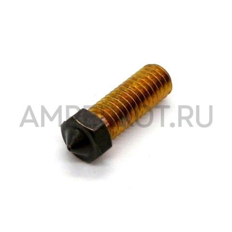 Латунное сопло экструдера  E3D v6 с тефлоновым покрытием 1.75mm (0.4mm) Удлиненное, фото 2