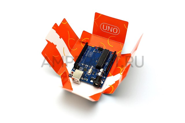 Плата UNO R3 (Arduino-совместимая) 1250 + USB кабель, фото 2