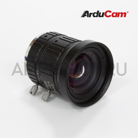 Объектив Arducam для камеры Raspberry Pi HQ, 58.4°, фокус 8 мм, ручная фокусировка и настройка диафрагмы крепление CS-Mount, фото 2