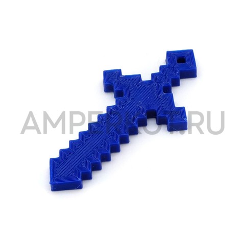 Меч из Minecraft, 3d модель брелок синий, фото 4