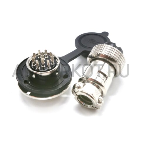 Разъем Разъем GX19M 11 контактов 19 мм (комплект штекер + гнездо с фланцем+крышка), фото 2