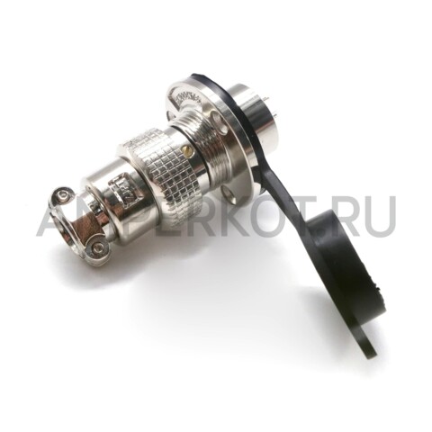 Разъем Разъем GX19M 6 контактов 19 мм (комплект штекер + гнездо с фланцем+крышка), фото 4