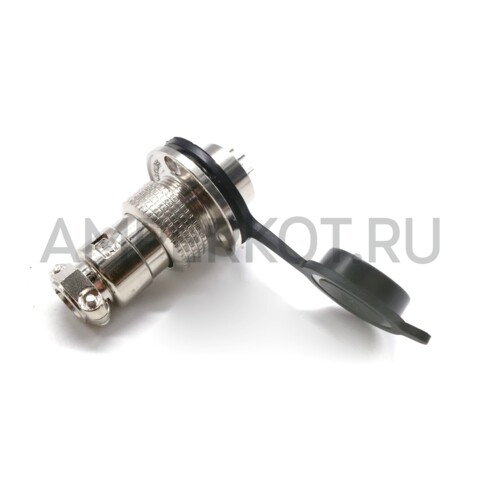 Разъем Разъем GX19M 7 контактов 19 мм (комплект штекер + гнездо с фланцем+крышка), фото 4