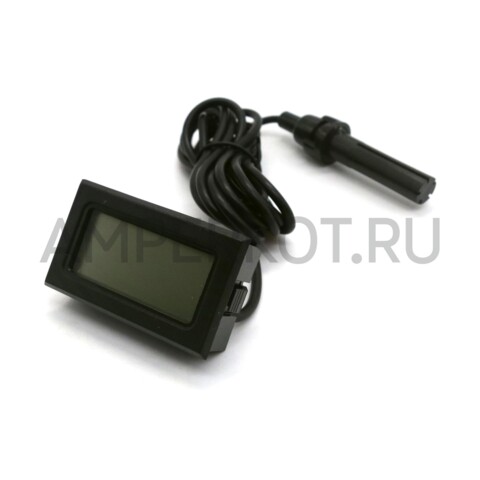 Миниатюрный цифровой термометр/гигрометр GY-12 с выносным датчиком -50 ー 110℃ 10-99% RH Черный, фото 4