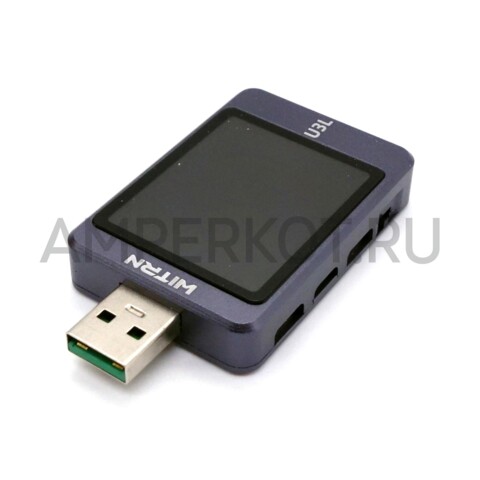 USB тестер WITRN U3LP 4-28V 8A PD3.1 Bluetooth CNC серый, фото 1