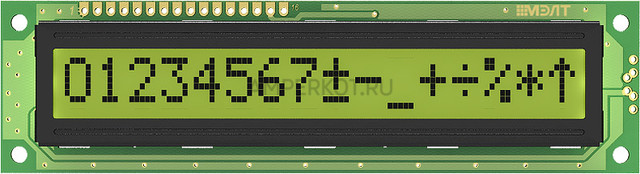 Знакосинтезирующий LCD дисплей MT-16S1B-2YLG, фото 1
