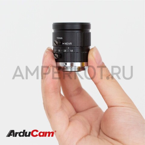 Объектив Arducam для камеры Raspberry Pi HQ, 30,8°, фокус 16 мм, ручная фокусировка и настройка диафрагмы крепление CS-Mount, фото 5