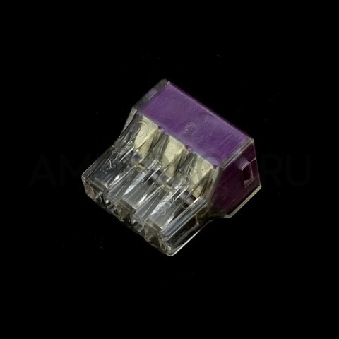 Клемма зажимная PCT-104 на 6 проводов цвет фиолетовый, фото 1