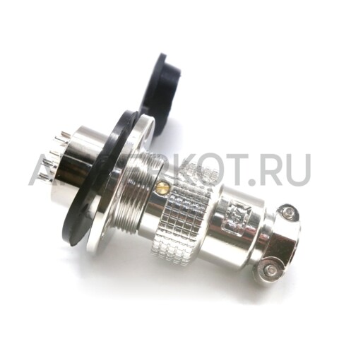 Разъем Разъем GX19M 11 контактов 19 мм (комплект штекер + гнездо с фланцем+крышка), фото 5