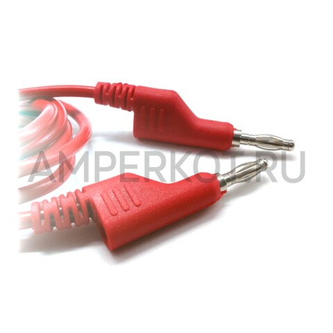 Провод тестера банан - банан, цвет красный, длина 1м, фото 2