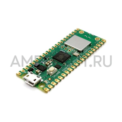 Плата микроконтроллера Raspberry Pi Pico W RP2040 133МГц 2MB WIFI 802.11n, Bluetooth 5.2 (LE), фото 1