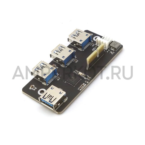 Адаптер Waveshare PCIe - USB 3.2 Gen1 для  платы расширения под Raspberry Pi CM4, фото 1