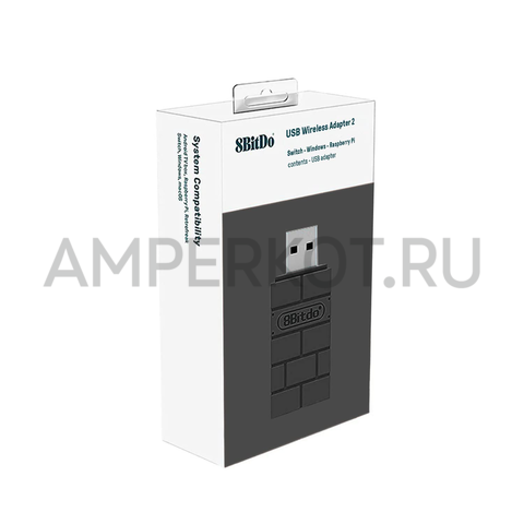8BitDo USB Wireless Adapter 2 (Black edition) ー беспроводной адаптер для подключения геймпада к различным платформам, фото 5