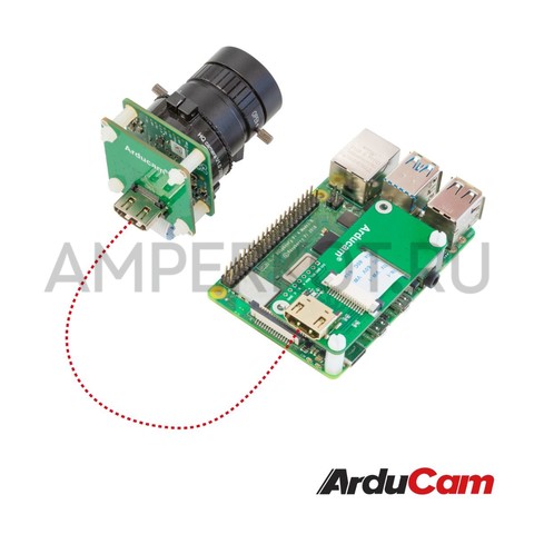 Комплект адаптеров CSI-HDMI для 12МП камеры с сенсором IMX477 Raspberry Pi HQ, фото 2