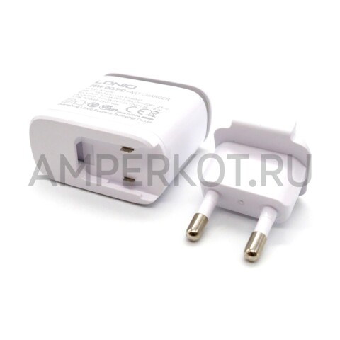 Зарядное устройство LDNIO A2423C 1*USB Type-A/1*Type-C QC3.0/PD3.0 25W подсветка кабель Type-C, фото 2