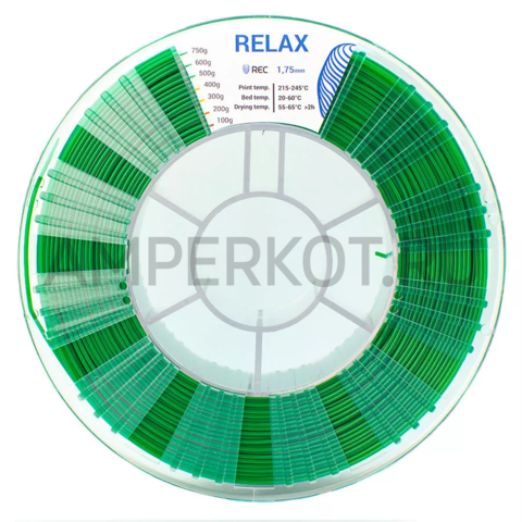 Пластик для 3D-принтера REC PETG (RELAX) 1.75мм зеленый  750г, фото 2