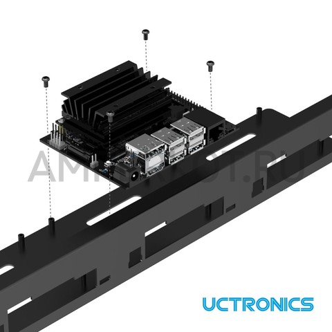 1U рама UCTRONICS для монтажа 1-4 Jetson Nano в 19" серверную стойку, фото 4