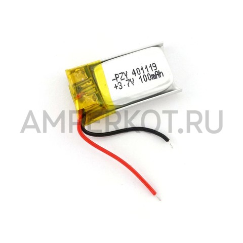 LiPo мини аккумулятор 3.7В 100мАч 401119, фото 1