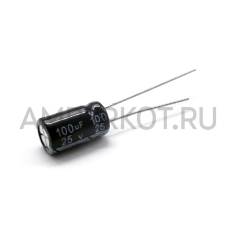 Электролитический конденсатор 100uf 25v 5x11mm, фото 1