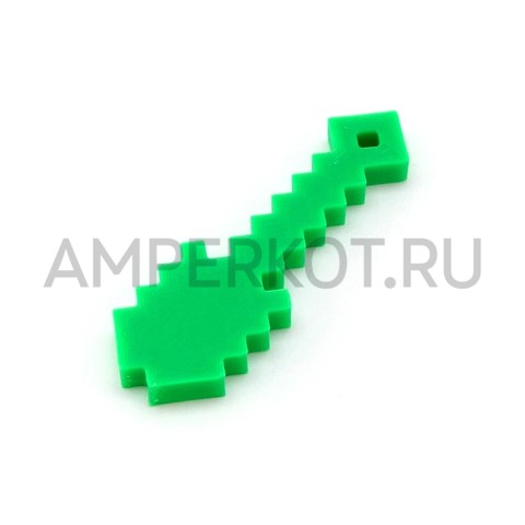 Лопата из Minecraft, 3d модель брелок зеленый, фото 5