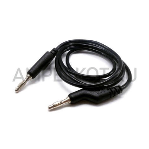 Провод тестера банан - банан, цвет черный, длина 1м, фото 1