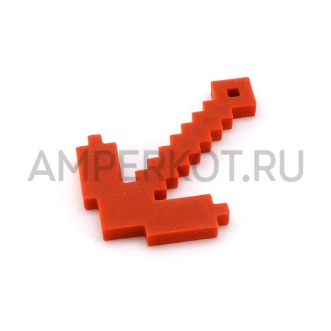 Кирка из Minecraft, 3d модель брелок красный, фото 1