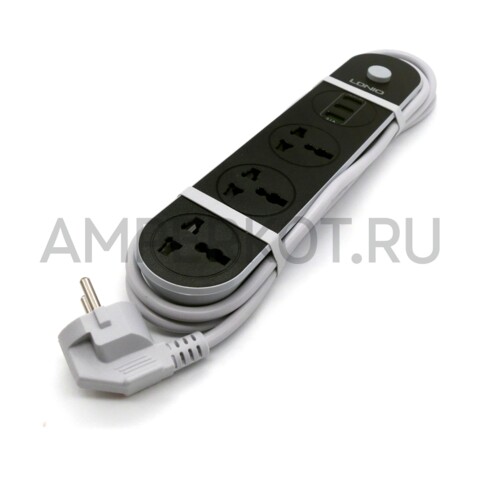 Сетевой фильтр/зарядное устройство LDNIO SC3301 3 розетки 3*USB Type-A 2500/15.5W, фото 1