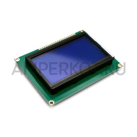 Графический монохромный дисплей LCD12864B 5V 128x64 синий, фото 1
