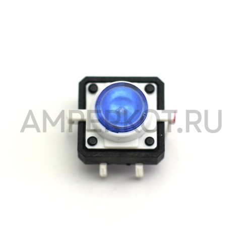 Кнопка с голубой подсветкой 12*12*7 мм (1 шт.), фото 1