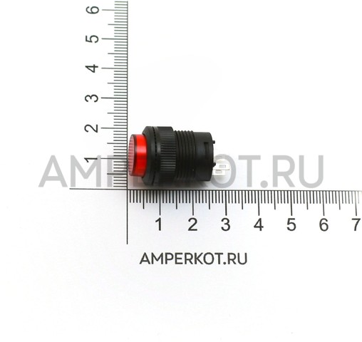 Кнопка красная с подсветкой R16-503AD 16MM 3A/250V, фото 3