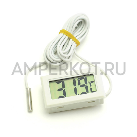 Термометр цифровой Digital LCD T115 белый с выносным датчиком TZT, фото 1