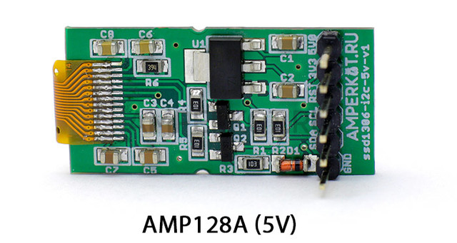 OLED дисплей 128x32 (0.91') Amperkot AMP128A (5V), фото 2