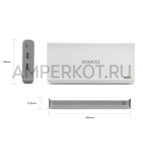 PowerBank ROMOSS Sense 6 (20,000 mAH), портативное зарядное устройство, фото 5