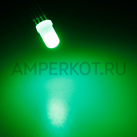 Матовый LED RGB светодиод 5mm с общим катодом (1 шт.), фото 3