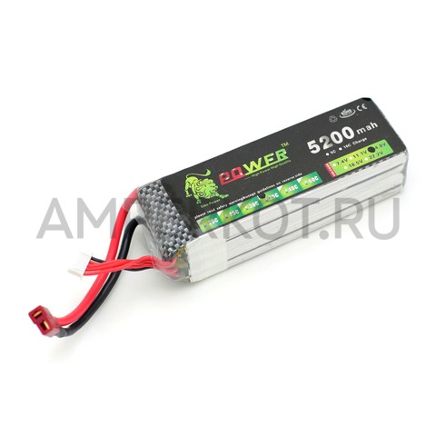 Аккумулятор LiPo Lion Power 14.8V 4S 5200mAh 35C Разъем T, фото 1