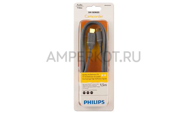 Кабель HDMI - Mini HDMI PHILIPS SWV4422S/10 высокоскоростной 1,5м, фото 2
