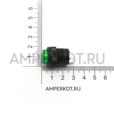 Кнопка зеленая с подсветкой R16-503BD, фото 3