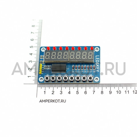 Модуль кнопок и светодиодной индикации TM1638 LED&KEY, фото 3