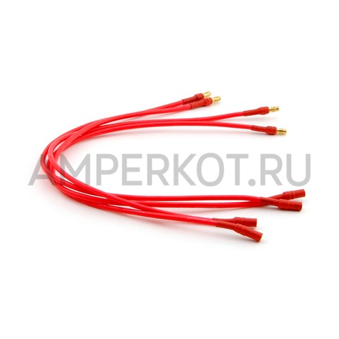 Удлинительный силиконовый провод, красный, 370-410мм, 18AWG (3.5мм  банан), фото 1