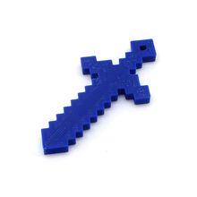 Меч из Minecraft, 3d модель брелок синий