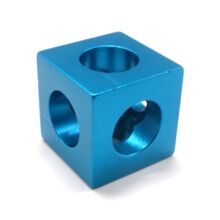 3-х сторонний соединитель Link CNC “Куб” для профиля 2020 (Голубой)