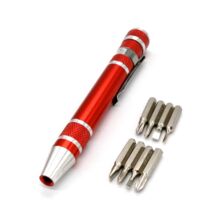 Миниатюрная ручка-отвертка 8 в 1 Красный
