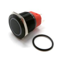 22 мм антивандальная кнопка без фиксации с желтой подсветкой 12-24V NO/NC