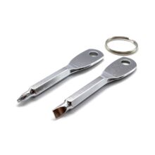 Набор мини-отверток в виде брелока для ключей крестовая+шлицевая (Серебро)