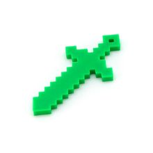 Меч из Minecraft, 3d модель брелок зеленый