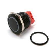 22 мм антивандальная кнопка без фиксации с синей подсветкой 12-24V NO/NC