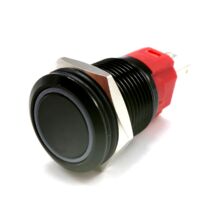 16 мм антивандальная кнопка без фиксации с зеленой подсветкой 12-24V NO/NC