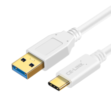 Кабель CE-LINK USB 3.1 GEN2 to TYPE-C белый 1 метр